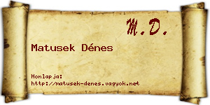 Matusek Dénes névjegykártya